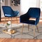 Baxton Studio Germaine Blue Velvet Gold Finished 2-Piece Metal Dining Chair Set 160-9914 - alternate 6